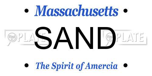 SAND Massachusetts License Plate