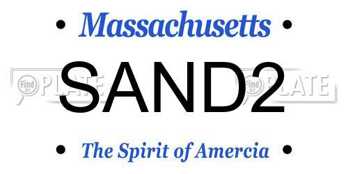 SAND2 Massachusetts License Plate