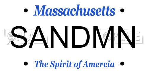 SANDMN Massachusetts License Plate