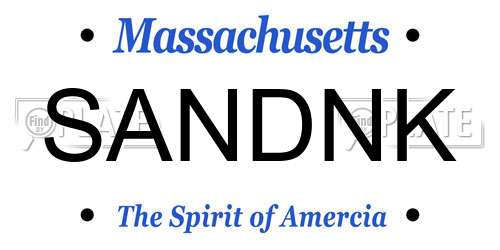 SANDNK Massachusetts License Plate