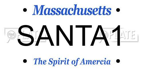 SANTA1 Massachusetts License Plate
