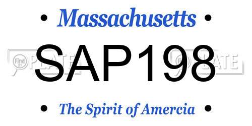 SAP198 Massachusetts License Plate