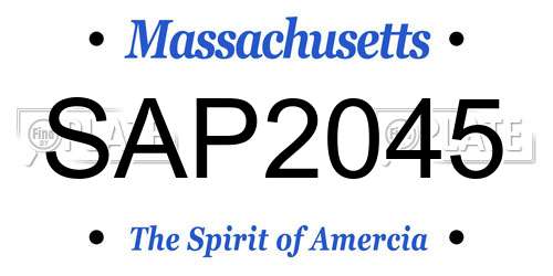 SAP2045 Massachusetts License Plate