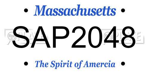 SAP2048 Massachusetts License Plate