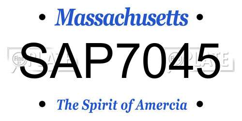 SAP7045 Massachusetts License Plate