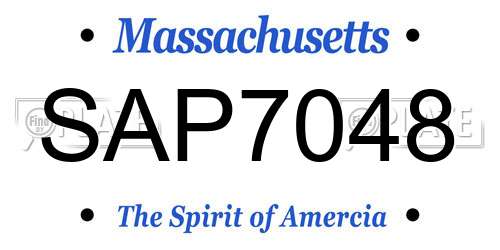 SAP7048 Massachusetts License Plate