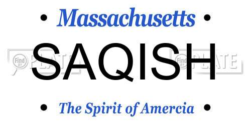 SAQISH Massachusetts License Plate