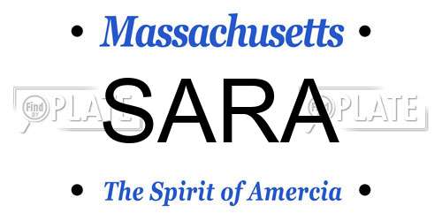 SARA Massachusetts License Plate