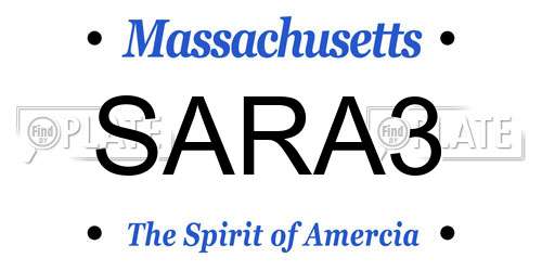 SARA3 Massachusetts License Plate