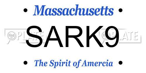 SARK9 Massachusetts License Plate