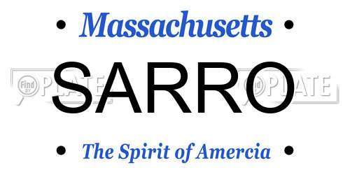 SARRO Massachusetts License Plate