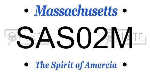 SAS02M Massachusetts License Plate