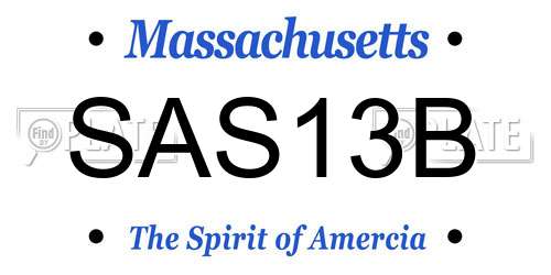 SAS13B Massachusetts License Plate