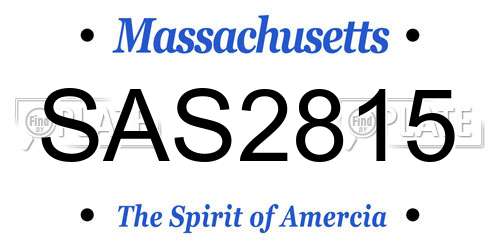 SAS2815 Massachusetts License Plate