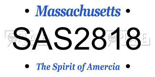 SAS2818 Massachusetts License Plate