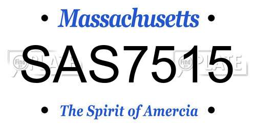SAS7515 Massachusetts License Plate