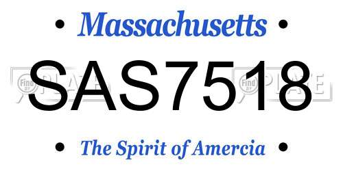 SAS7518 Massachusetts License Plate
