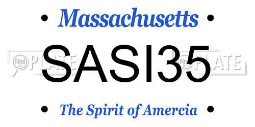 SASI35 Massachusetts License Plate