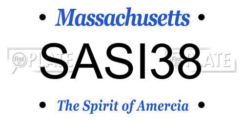 SASI38 Massachusetts License Plate