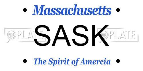 SASK Massachusetts License Plate