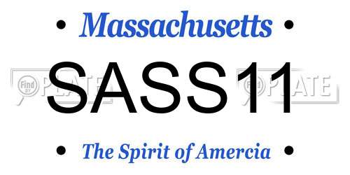 SASS11 Massachusetts License Plate