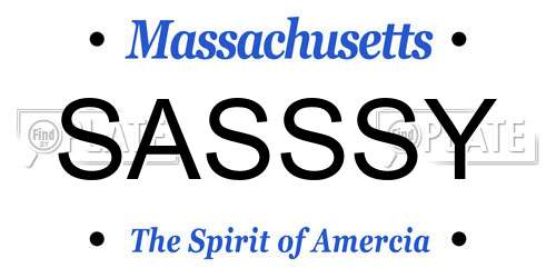 SASSSY Massachusetts License Plate