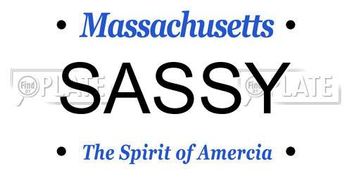 SASSY Massachusetts License Plate