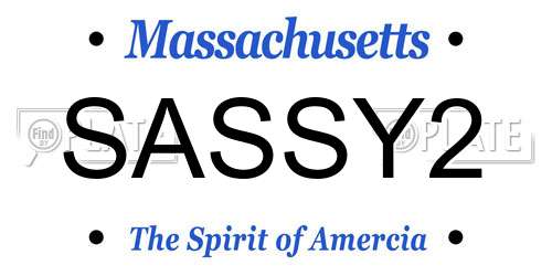 SASSY2 Massachusetts License Plate