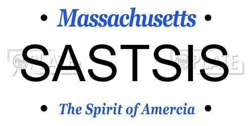 SASTSIS Massachusetts License Plate