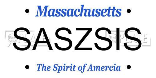 SASZSIS Massachusetts License Plate