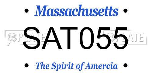SAT055 Massachusetts License Plate