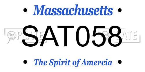 SAT058 Massachusetts License Plate