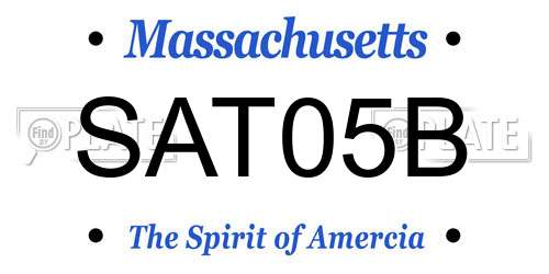 SAT05B Massachusetts License Plate