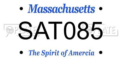 SAT085 Massachusetts License Plate