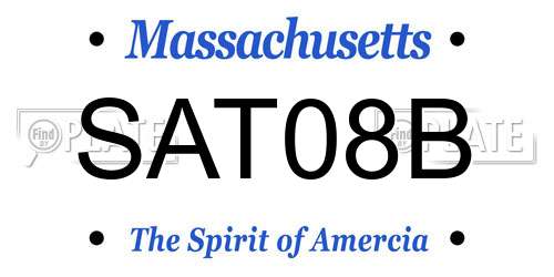 SAT08B Massachusetts License Plate