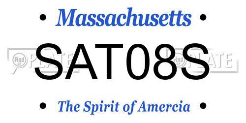 SAT08S Massachusetts License Plate