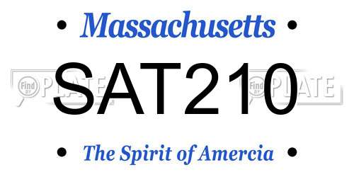 SAT210 Massachusetts License Plate