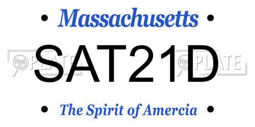 SAT21D Massachusetts License Plate