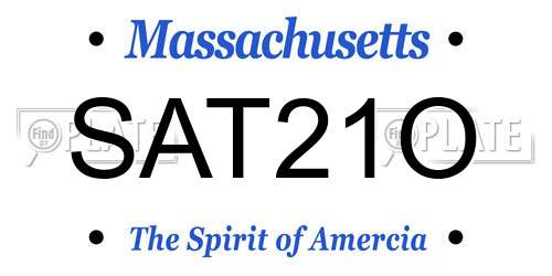 SAT21O Massachusetts License Plate