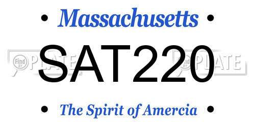 SAT220 Massachusetts License Plate