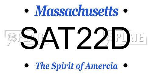 SAT22D Massachusetts License Plate