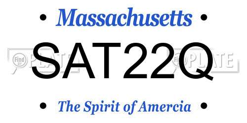 SAT22Q Massachusetts License Plate