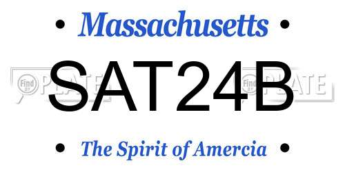 SAT24B Massachusetts License Plate