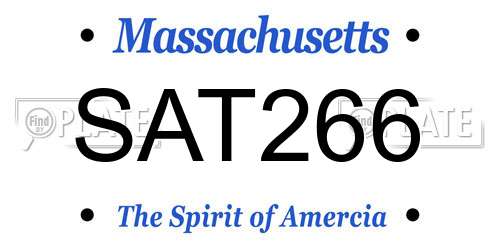 SAT266 Massachusetts License Plate