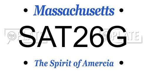 SAT26G Massachusetts License Plate