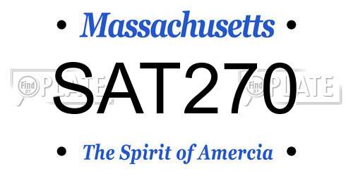 SAT270 Massachusetts License Plate