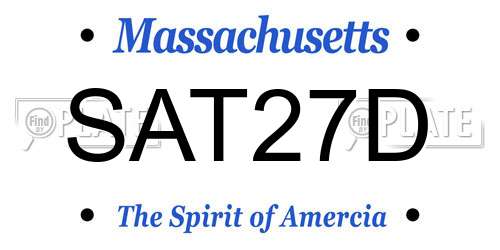 SAT27D Massachusetts License Plate