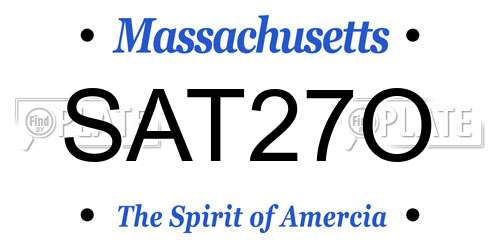 SAT27O Massachusetts License Plate