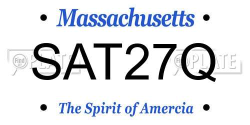 SAT27Q Massachusetts License Plate