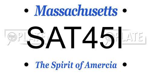 SAT45I Massachusetts License Plate